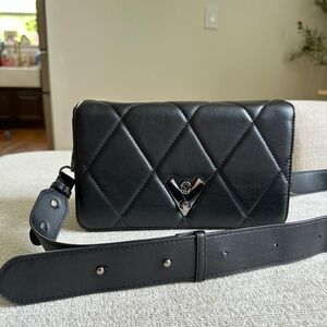 Black Quilted Leather Crossbody Bag